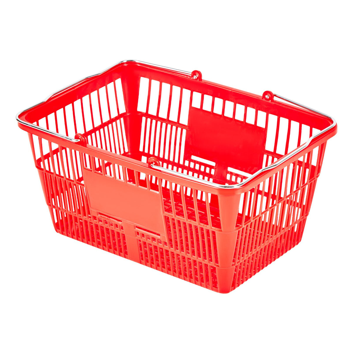 VEVOR Shopping Baskets, 12 PCS, 21L Stackable PE Plastic Grocery Baskets with Metal Handles, Dense Mesh Structure, Holds up to 20 lbs, Portable for Grocery, Retail, Stores, Supermarket, Home Use, Red - DSBDGWLSL21LM6U8Q001V0 - view 10