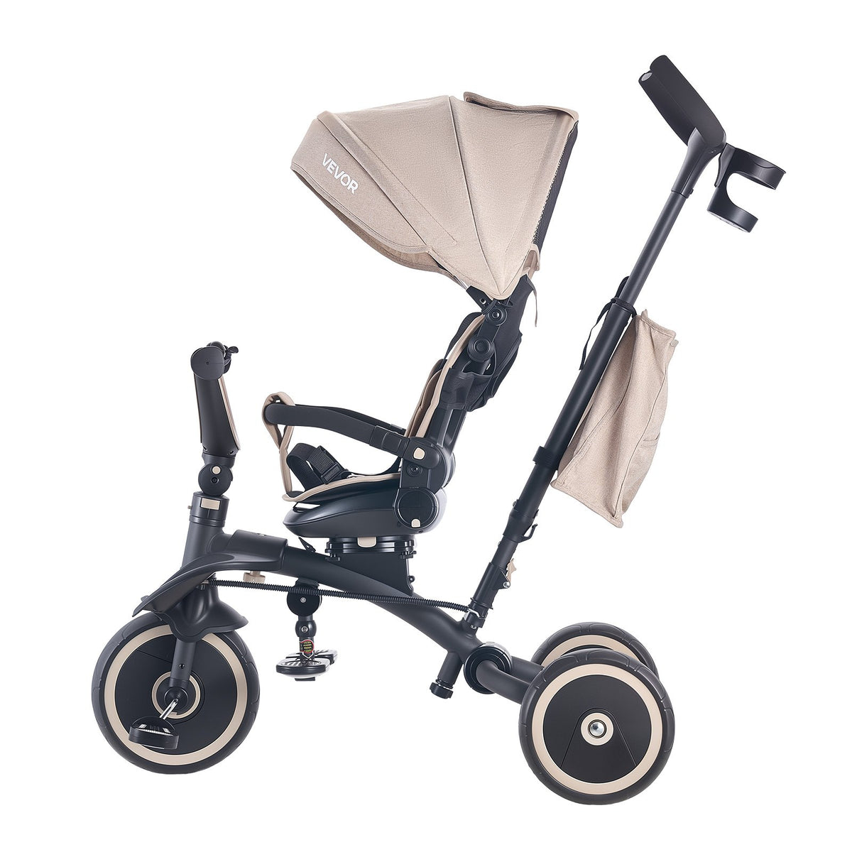 VEVOR Toddler Tricycle & Stroller for 18 Months to 5 Year Old, 7-in-1 Kids Trike with Parent Push Handle, Canopy, Rotating Seat and Storage