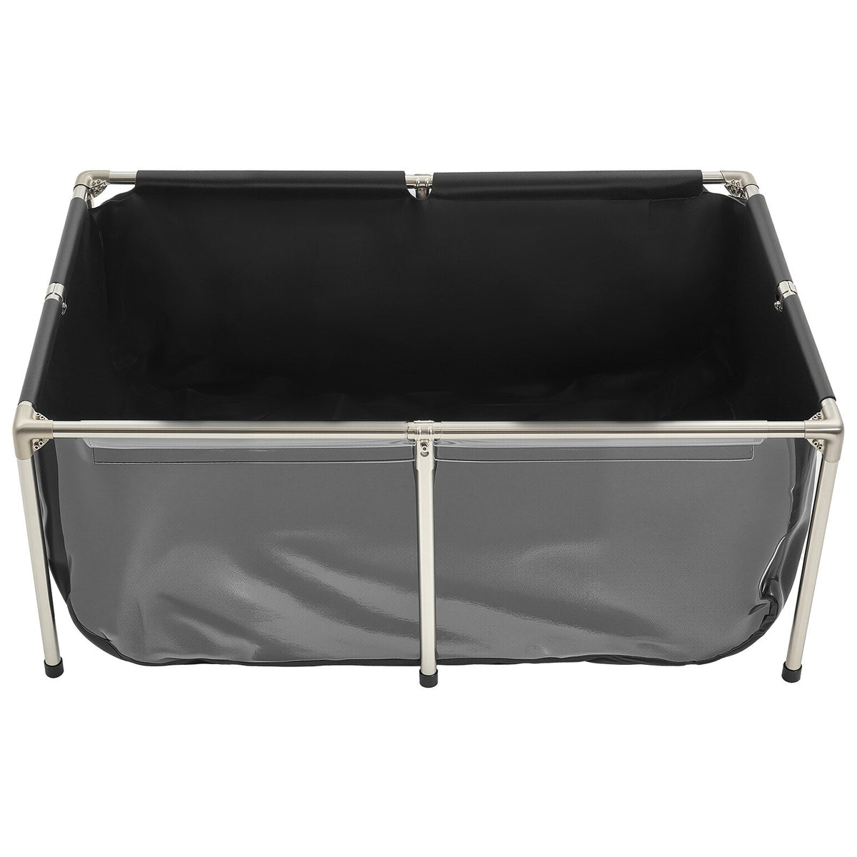 VEVOR Canvas Fish Pond, 126.8 Gal Above Ground Fish Pond, PVC Koi Tank with Clear Viewing Panel, Rectangular Goldfish Tank with Stainless Steel Frame & Drain Valve, for Breeding Koi, Irrigation(Black) - DSYCLSDTMC123XAF3002V0 - view 10
