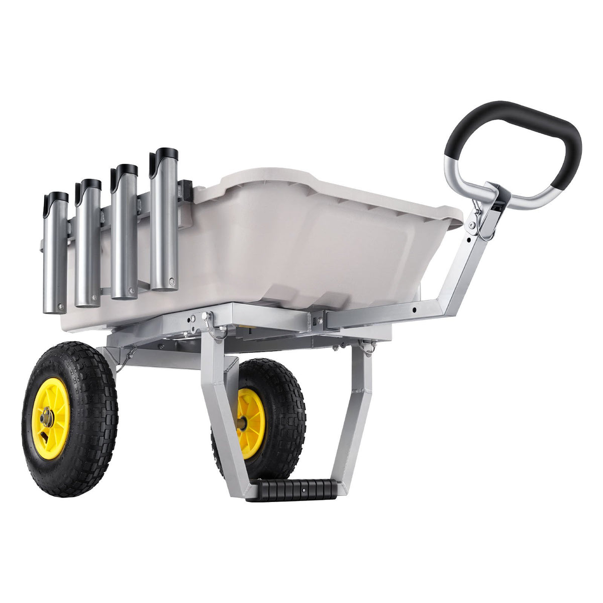 VEVOR Beach Fishing Cart, 200 lbs Load Capacity, Fishing Cart with Poly Bed, Heavy-Duty Aluminum Alloy Frame, 13-Inch All-Terrain Tires, 8 Rod Holders, Strap, Easy to Clean, for Outdoor Camping Picnic - DSYJC2L000006B04P001V0 - view 10