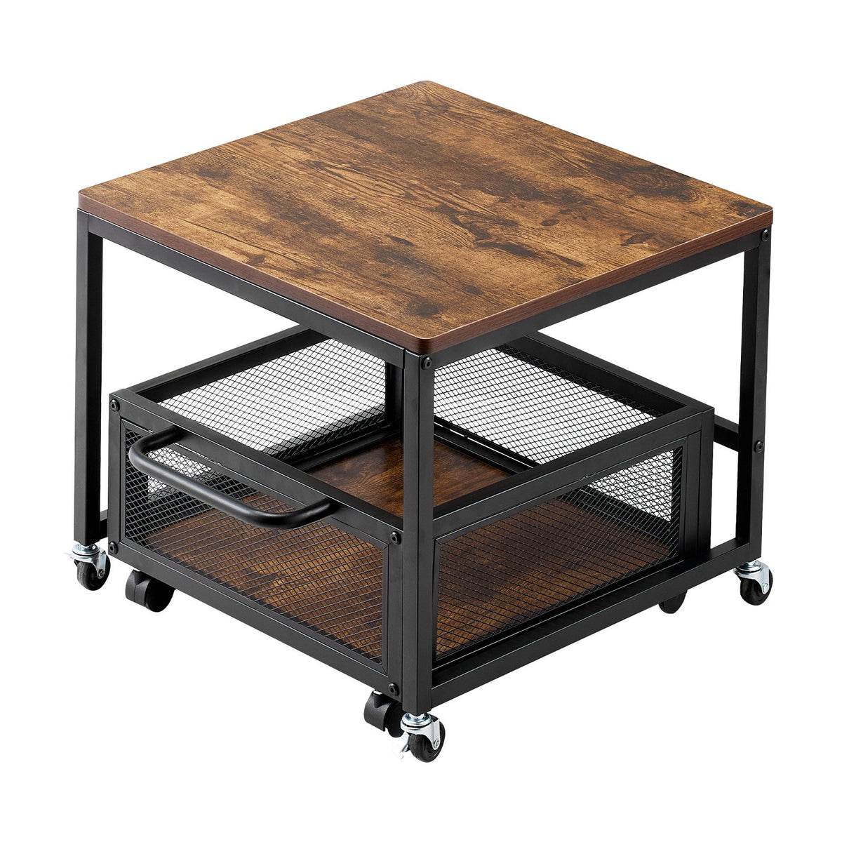 VEVOR Mini Fridge Stand with Storage, 198 lbs Mini Fridge Table with Movable Storage Cart & Swivel Wheels, Beverage Refrigerator Stand for Coffee Bar, Mini Fridge Organizer for Home Dorm, Light Brown - DTCKMNBXZJ1C1W7AXV0 - view 10