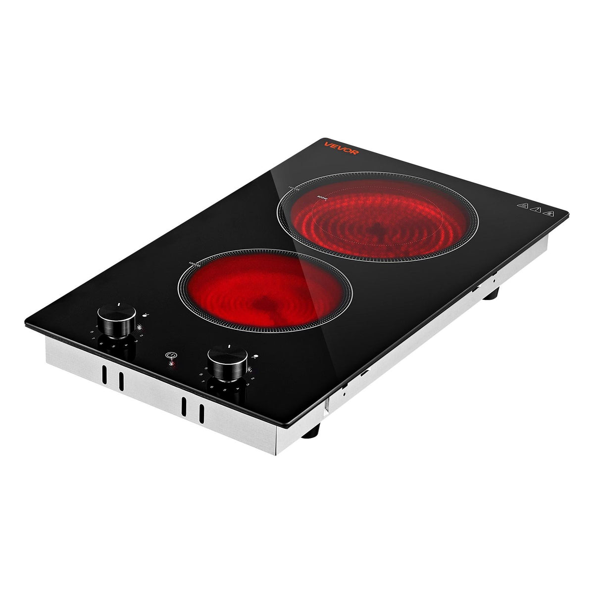 VEVOR Electric Cooktop 12in 2 Burners Portable Stove Top 1800W 120V Plug In, Ceramic Countertop/Built-in Radiant Electric Stove , with 11 Power Levels, Over-Heat Guard, Knob Control - DTLQRS2BURNEMFG2D001V1 - view 10