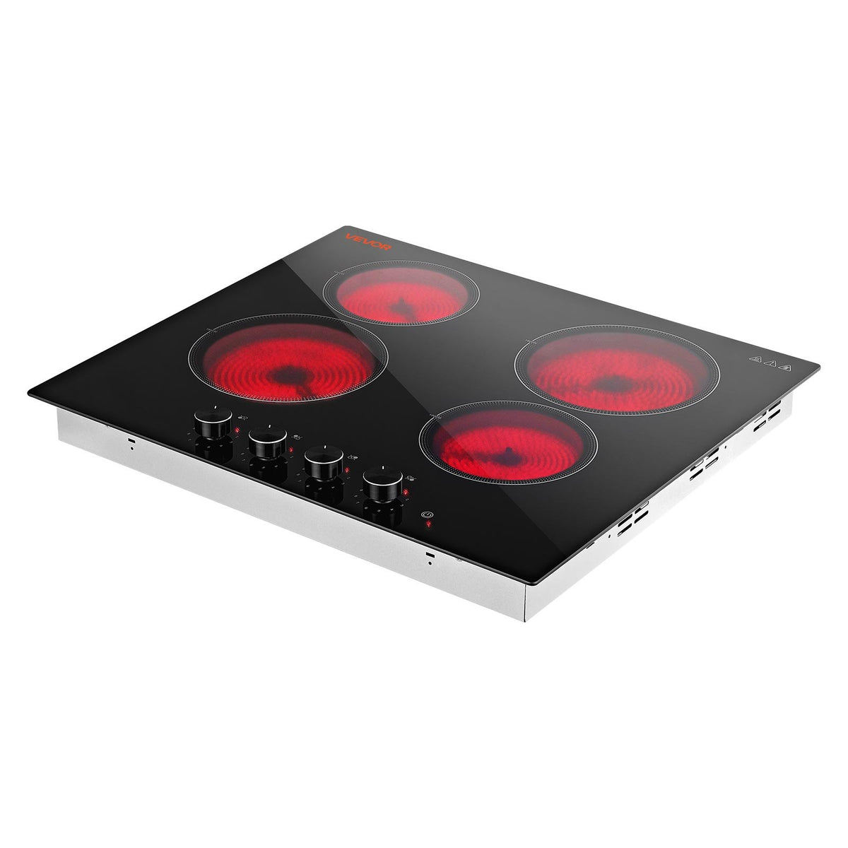 VEVOR Electric Cooktop 24inch 4 Burners Stove Top 6000W 220V No Plug, Ceramic Built-in Radiant Electric Stove , with 11 Power Levels, Over-Heat Guard, Knob Control, for Diverse Cooking Requirements - DTLQRS4BURNEKI9TC001V7 - view 10