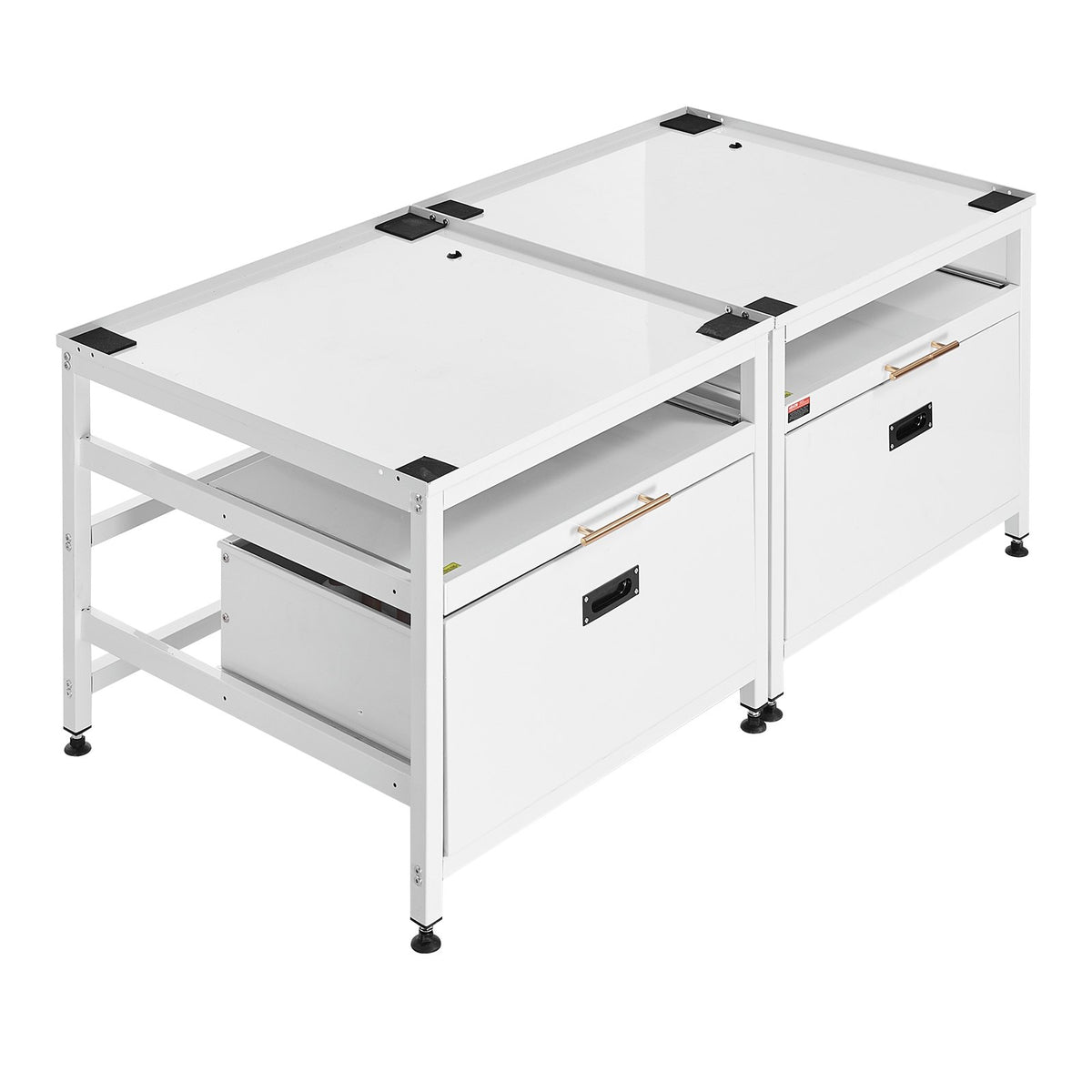 VEVOR Laundry Pedestal, 22.6 in Height, 29 x 29 in Washer and Dryer Pedestals with Pull-out Tray and Storage Space, 800 lbs Load Capacity, Non-Slip Feet Washing Machine Stand Universal, White, 2 Pack - DTPHCWKJ2929U2DHL001V0 - view 10