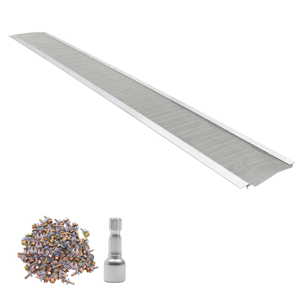 VEVOR Gutter Guard, 6 in Aluminum Gutter Cover with Stainless Steel Micro Mesh, Heavy-Duty 48ft Length, 0.04in Thick, Leaf Guard for Debris and Pine Needles, Easy DIY Install, Screws Included, 12 PCS - DWZTGGBBXGWLNM2QA001V0 - view 10