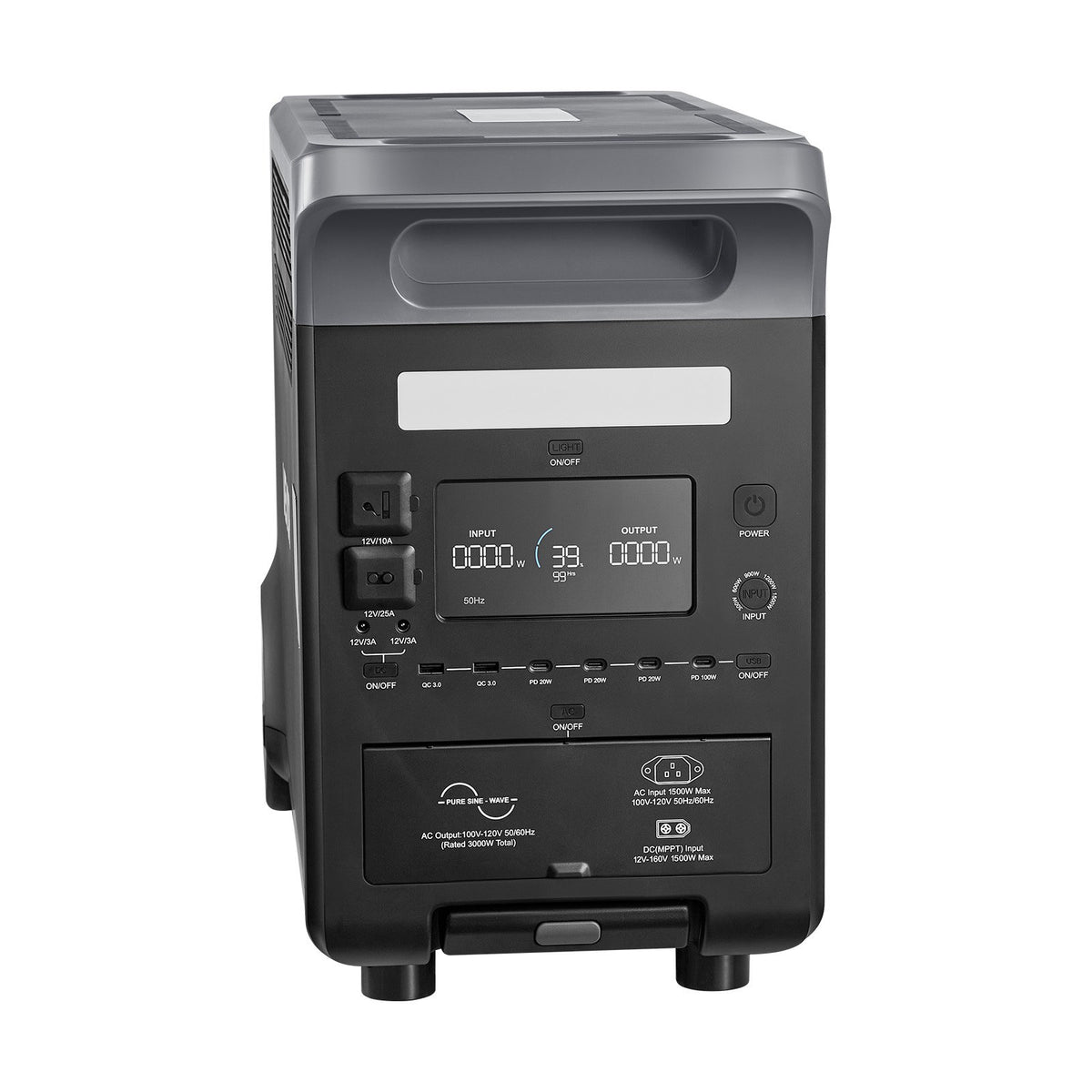 VEVOR Portable Power Station with 2PCS 200W Solar Panels, 3000W Solar Generator Power Station, 3072Wh LiFePO4 Battery Backup with 15 Output Ports for for Home Emergency, Outdoor Camping, RV Travel - DXCNDYTJ2200V2T2X001V1 - view 10