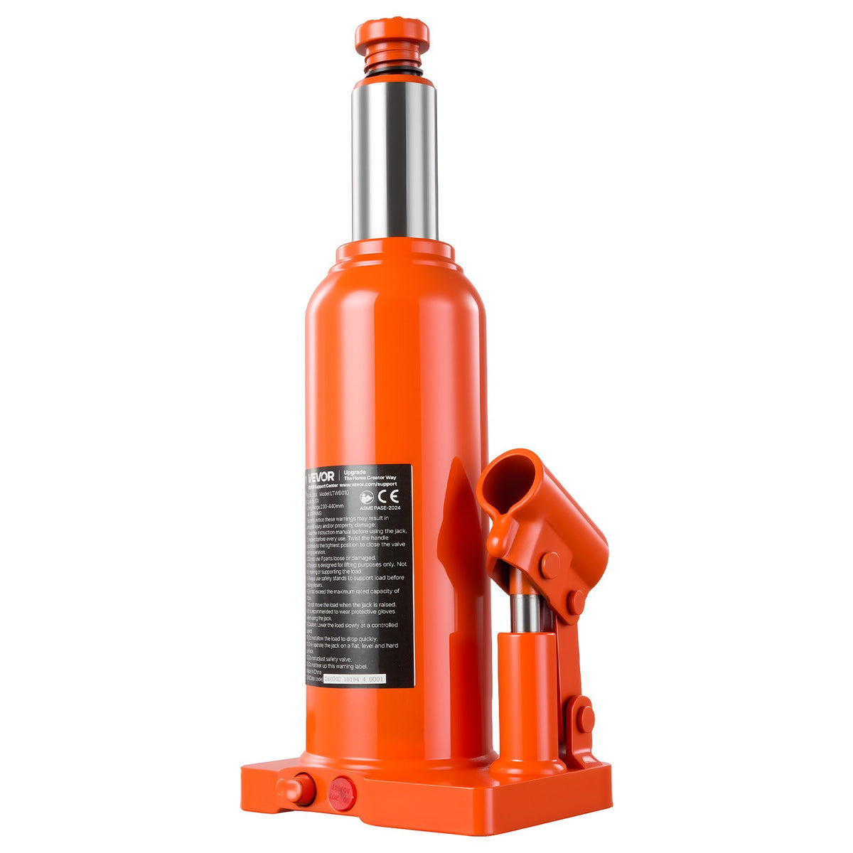 VEVOR Hydraulic Bottle Jack 10 Ton (22046.2 lbs) 9.06"-17.32" Lifting Range, for Heavy-Duty Pickup Truck, Truck, Large SUV, Auto Repair and House Lift, Multi-Directional Welded Jack with Long Handle - DXPSQJD10TZJDFA9A001V0 - view 10