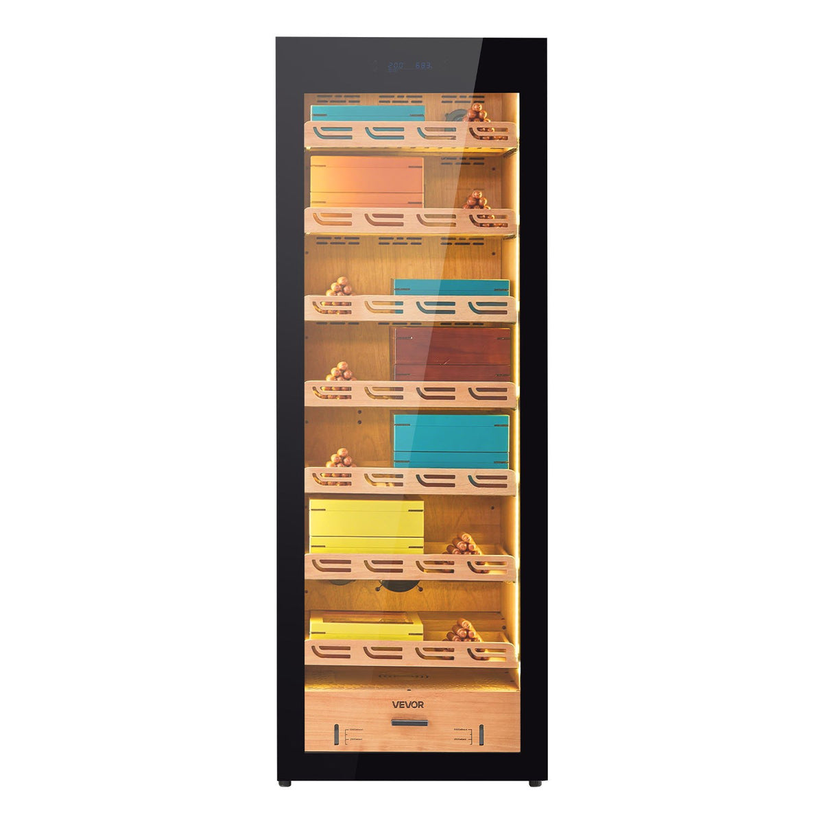 VEVOR Electric Humidor, 288L, 1700 Counts Electric Cigar Humidor Cabinet with Compressor Cooling, Constant Humidity & Temperature Control, Spanish Cedar Wood Shelves & Drawers, 7 Layers, for Household - DXQBSJYSJZL2EA9NP001V1 - view 10