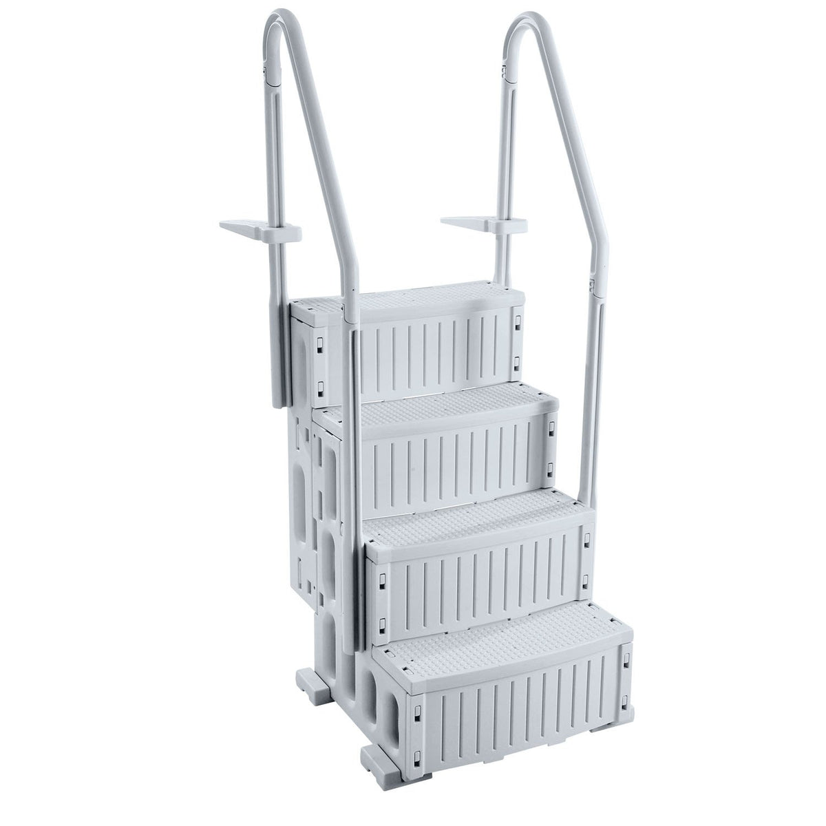 VEVOR Swimming Pool Ladder, 4-Step Double Handrails Stairs with Non-slip Heavy Duty Steps, Reliable 400 lbs Max Load Capacity, for 48-54 In Inground & Above-ground Pools of Any Decking Surface, Grey - DXYCTLTSFSSLS1J0IV0 - view 10