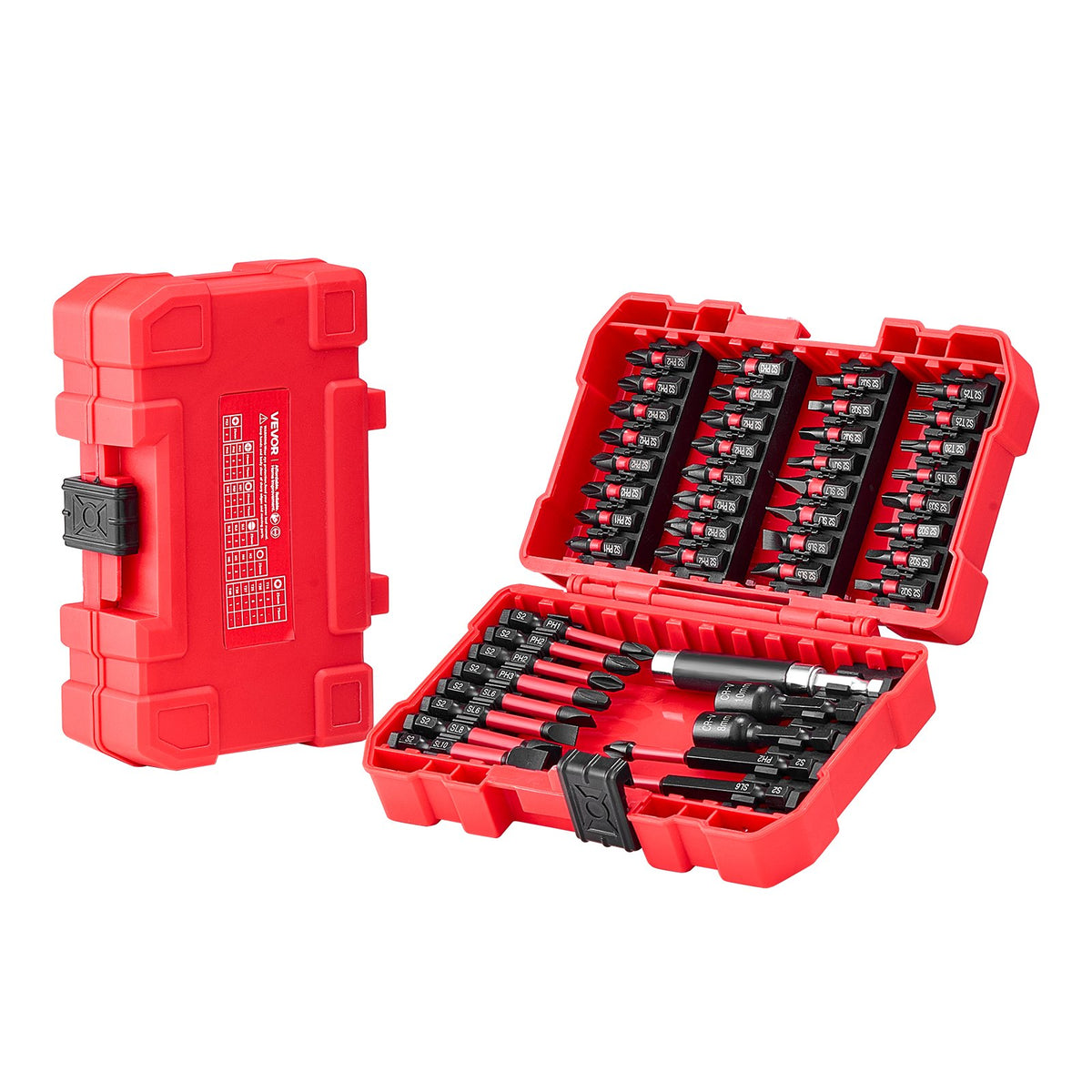 VEVOR Screwdriver Bit Set, 101-Piece, Magnetic Phillips, Pozidriv, Slotted, Square, Torx, Hex Bits, Hex Nut Sockets, Extension Rod with Storage Case, High-Strength S2 Alloy Steel, Blackened Finish - DZLLSPTTZ100QT3AW001V0 - view 10