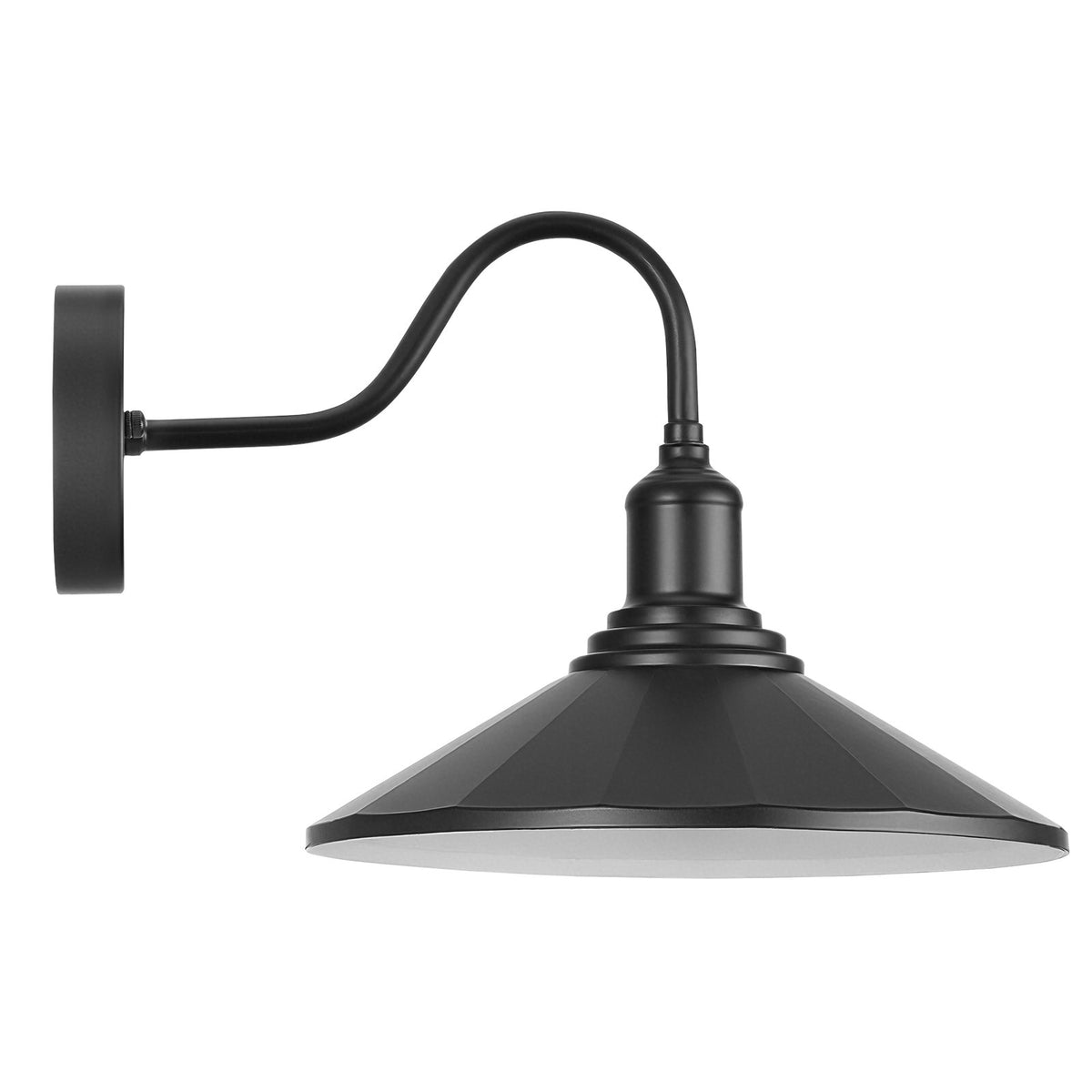 VEVOR Outdoor Barn Light, 11.5 in Diameter, 1-Pack Farmhouse Gooseneck Light Fixture, Exterior Wall Sconce, with Vintage Style, Anti-Rust, E26 Bulb Compatible for Porch, House, Entryway, Garage, Black - EJKGCDW1GZJXE6JJ6001V1 - view 10