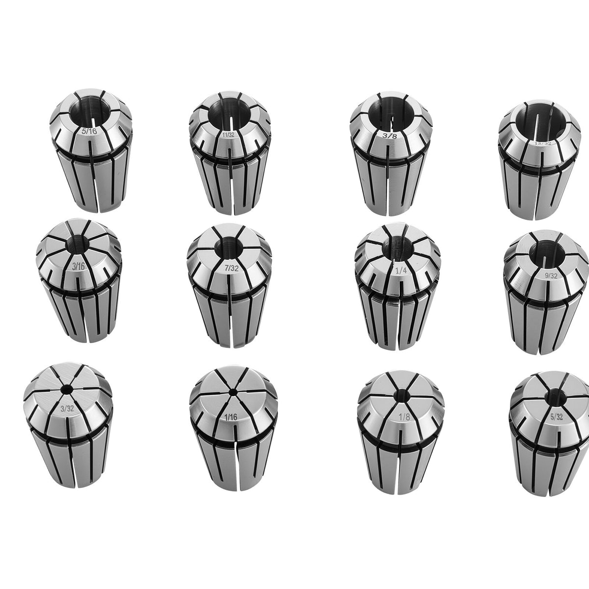 VEVOR ER16 Collet Set 1/16"-13/32" 12 Piece ER16 Spring Collet Chuck Set, for CNC Milling Machines & Drill Presses, 0.0008" TIR High Concentricity, Lathe Chuck Tool with Storage Case, Alloy Steel - ERJTTZJTER16PY3XT001V0 - view 10