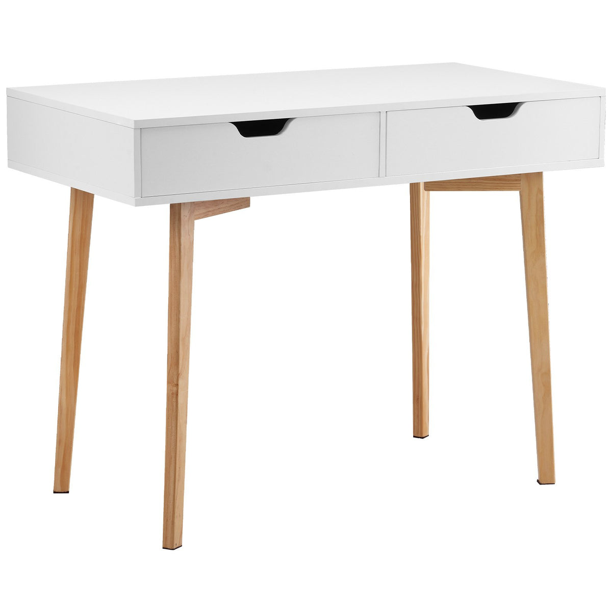 VEVOR Small Desk with Drawers, Kids Desk for Bedroom, Wooden Simple Study Table for Drawing, Reading, Writing, Rectangle MDF Furniture Study Storage Table for Home, Office, White + Wood - ETBMSZZFXXCWO9O9H001V0 - view 10