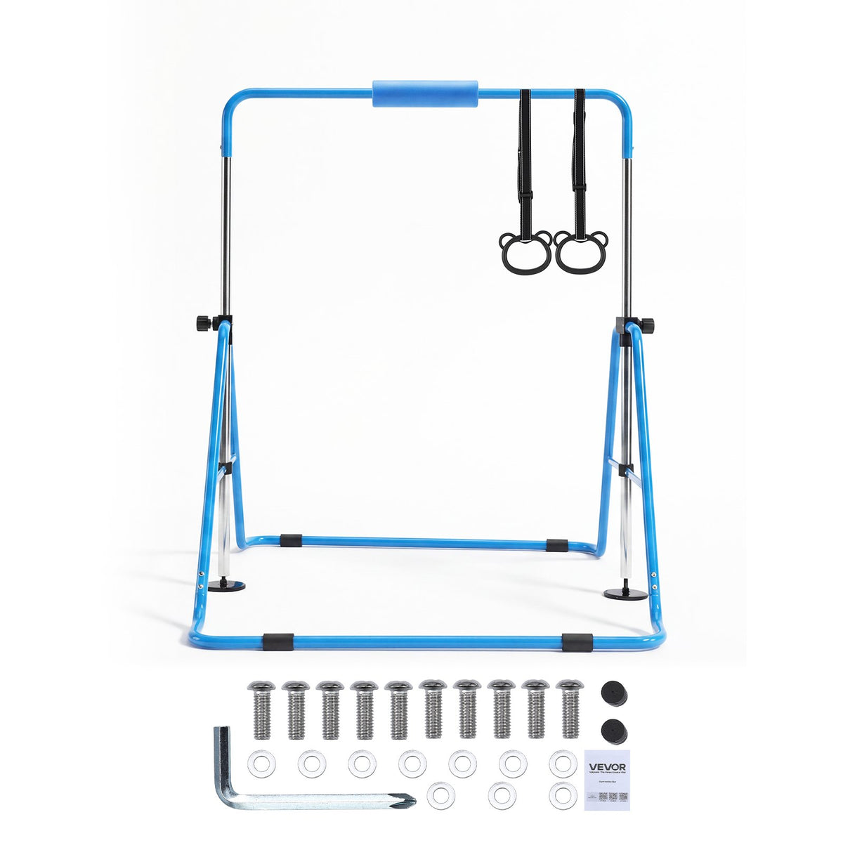 VEVOR Gymnastic Bars for Kids, 140 lbs Capacity Folding Training Kip Bar, Adjustable Height Gymnastic Horizontal Bar for Home, Training Equipment for Indoor and Outdoor, Easy to Assemble, Blue - ETDGBDDZKZD59003R001V0 - view 10