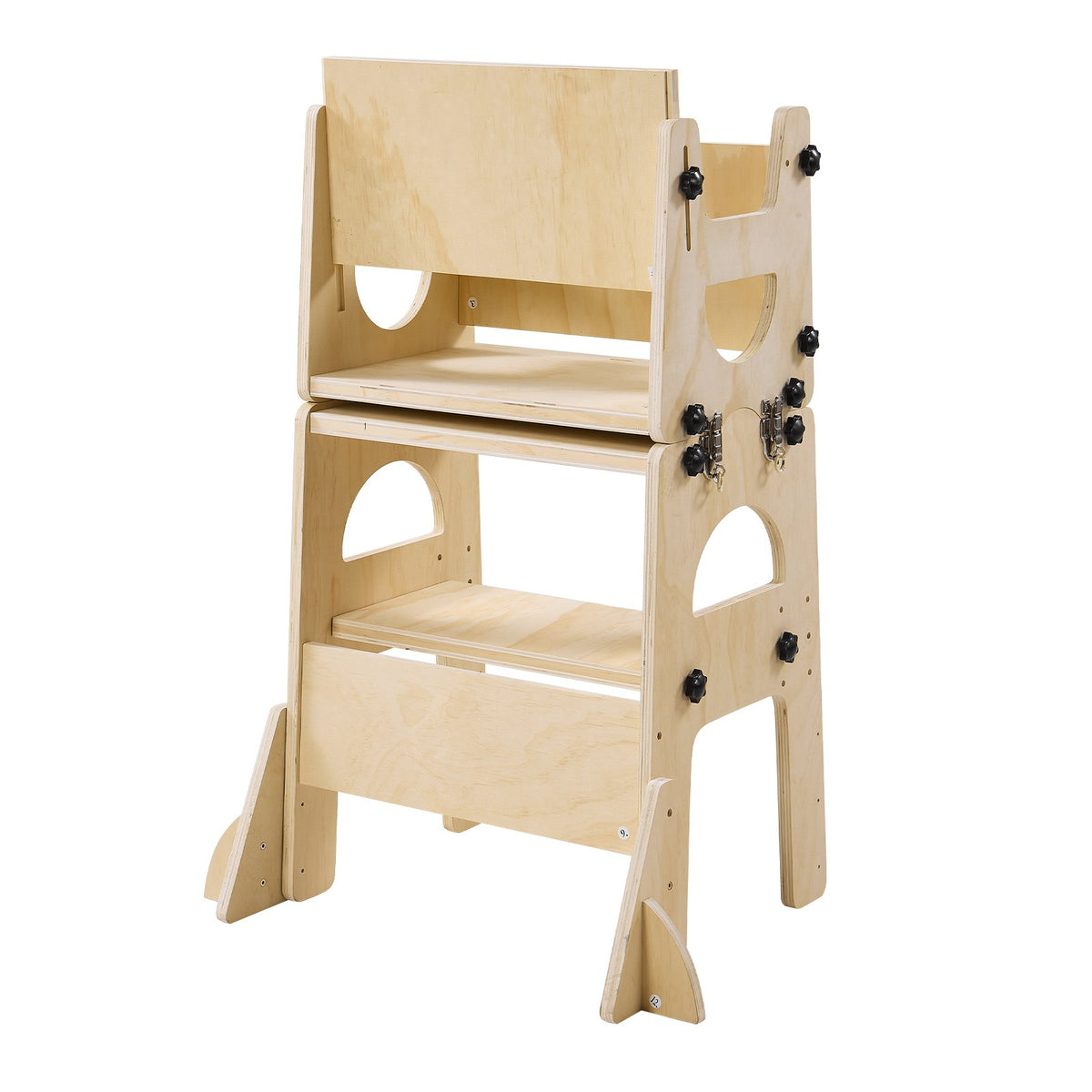 VEVOR Toddler Tower, Wooden, Adjustable Kitchen Step Stool for Kids 1-5, Montessori Weaning Table and Chair Set, Learning Standing Tower with Chalkboard, Backrest, for Bathroom and Kitchen Counter - ETDNZYTZYZYYBLG0A001V0 - view 10