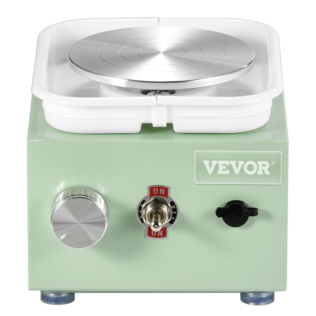 VEVOR Mini Pottery Wheel, 0-320RPM Adjustable Speed Detachable Basin Forming Machine, 2.56in/3.94in 2 Turntables Electric Ceramic Wheel Machine, 18pcs Accessories, for Art Craft Work Home DIY, Green - ETLPJMNXWJBSCU1O5V1 - view 10