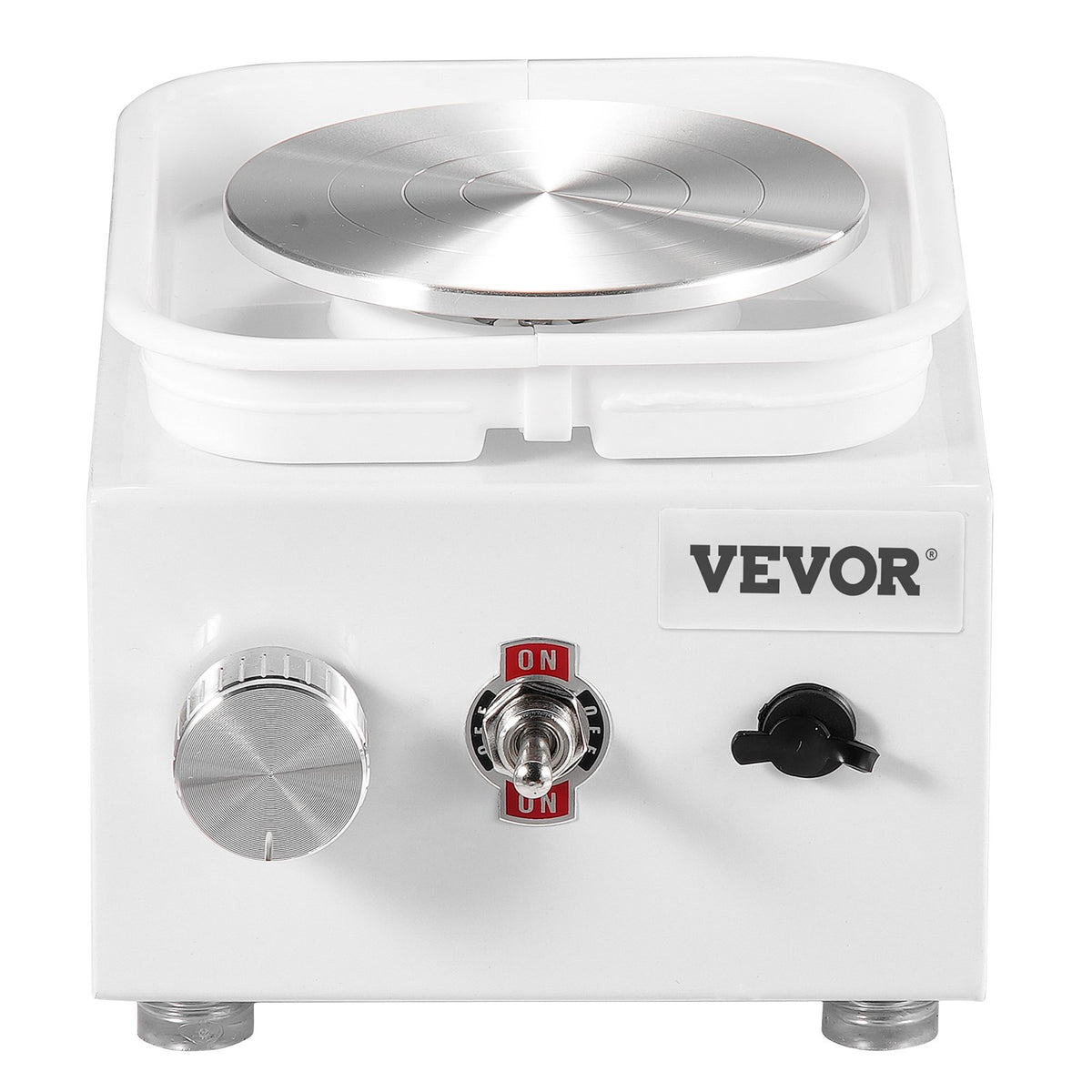 VEVOR Mini Pottery Wheel, 0-320RPM Adjustable Speed Detachable Basin Forming Machine, 2.56in/3.94in 2 Turntables Electric Ceramic Wheel Machine, 18pcs Accessories, for Art Craft Work Home DIY, White - ETLPJMNXWJBSDTCZ1V1 - view 10