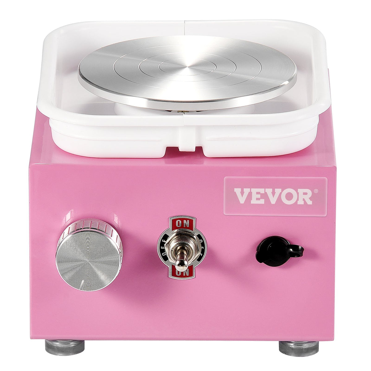 VEVOR Mini Pottery Wheel, 0-320RPM Adjustable Speed Detachable Basin Forming Machine, 2.56in/3.94in 2 Turntables Electric Ceramic Wheel Machine, 18pcs Accessories, for Art Craft Work Home DIY, Pink - ETLPJMNXWJBSI0YBMV1 - view 10