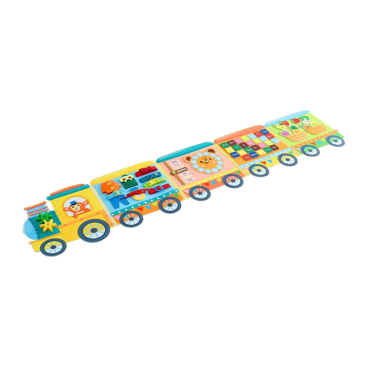 VEVOR Felt Wall Busy Board, 14-in-1 Train Foldable Montessori Activity Toys, Travel Daycare, Classroom, Playroom, Home, Educational Sensory Panel, with Letters Fruits Vegetables Clock Learning Pieces - ETMLGBBKZHS5RIL7P001V0 - view 10