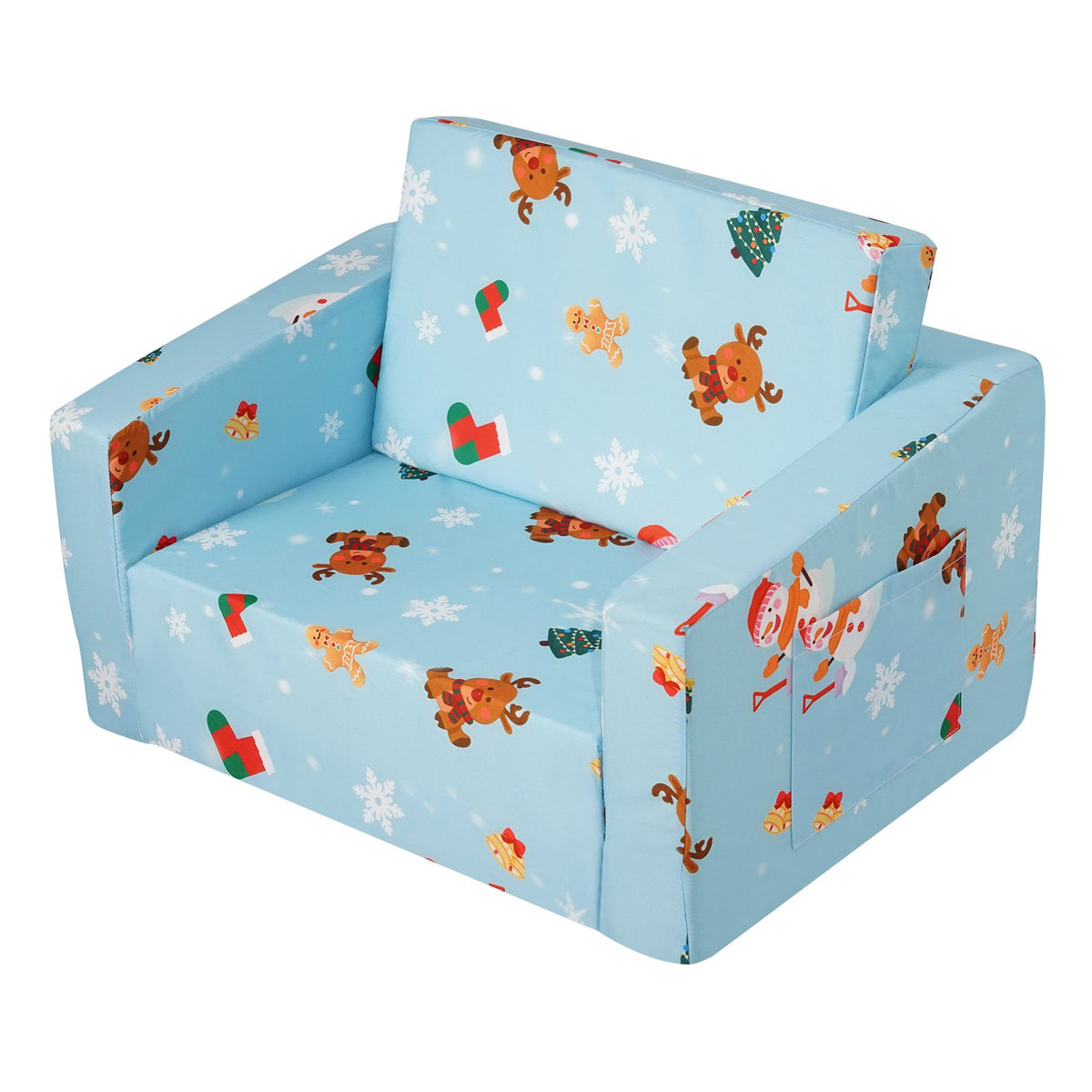 VEVOR Kids Couch, 2-in-1 Toddler Chairs Comfy, Toddler Couch Sofa Bed Fold Out, Convertible Sofa to Lounger, Kids Chair Seat Playroom Furniture for Kids Girls & Boys, Sky Blue - ETSF6354652IOZAT6V0 - view 10