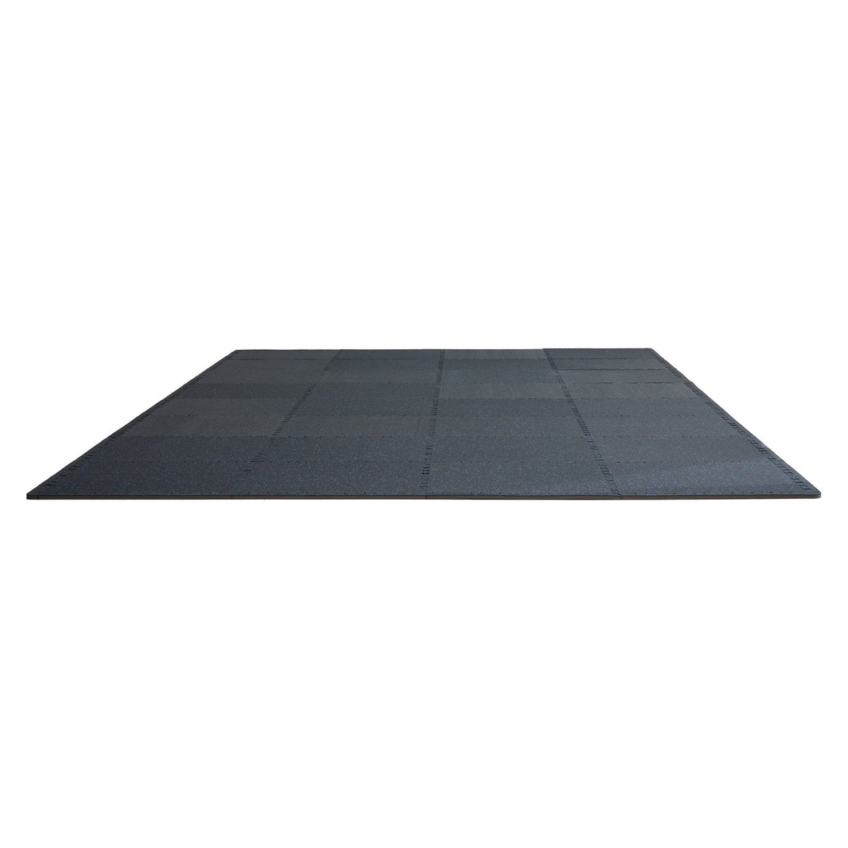 VEVOR 0.56 Inch Thick Gym Floor Mats, 12 Tiles Rubber Top with EVA Foam, 25" x 25" Gym Flooring Workout Mats with 48 sq.ft Coverage, Interlocking Puzzle Gym Mats for Gym, Home, Garage, Black & Blue - EVAQXJSHSDZX789TRV0 - view 10