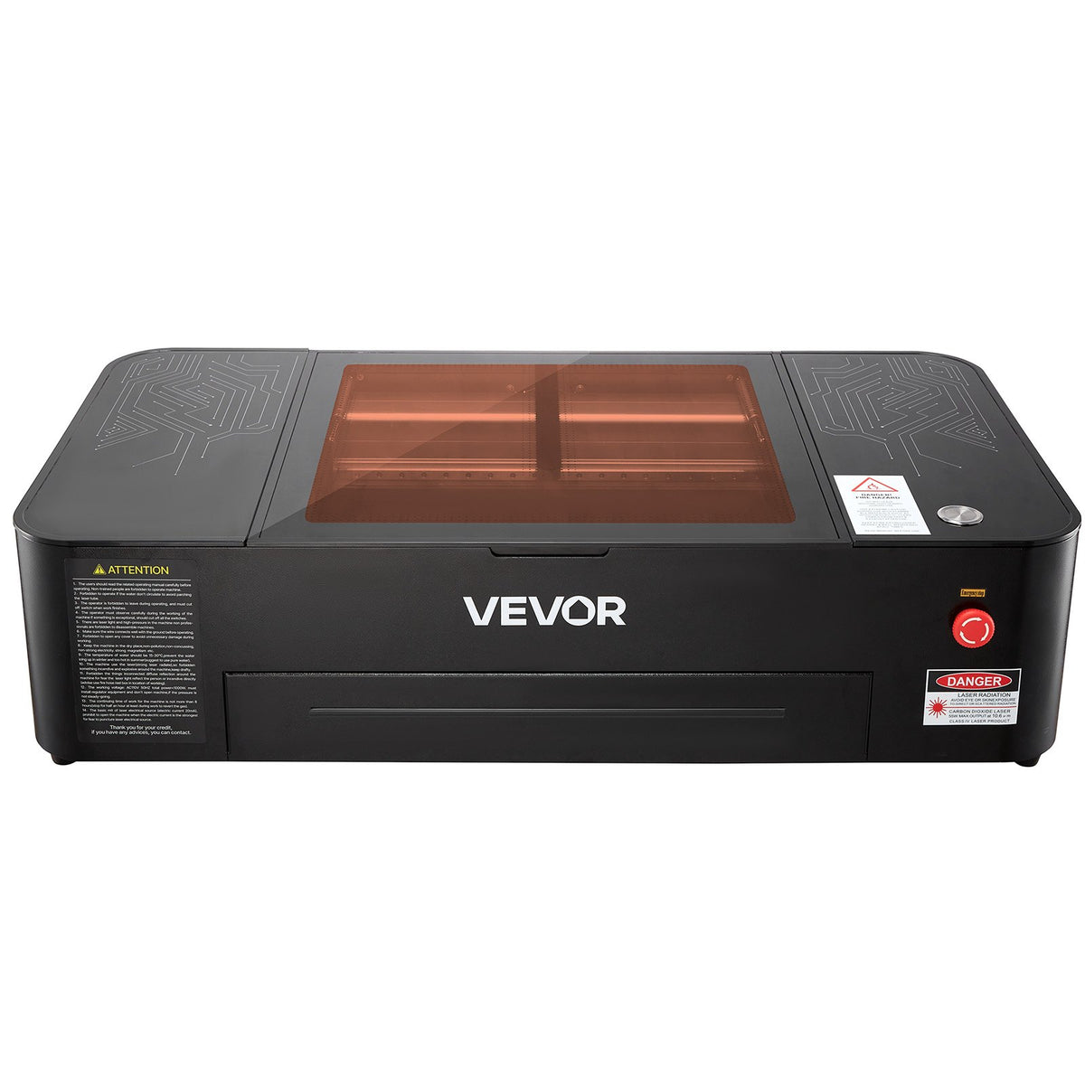 VEVOR 55W CO2 Laser Engraver, 20 x 12 in, Desktop CO2 Laser Engraver and Cutter Machine with 16MP Camera, Water Pump, Rotary Axis, Compatible with LightBurn CorelDRAW RDWorks, for Wood Acrylic Glass - EYHTJGDKJTMS2IMFX001V1 - view 10