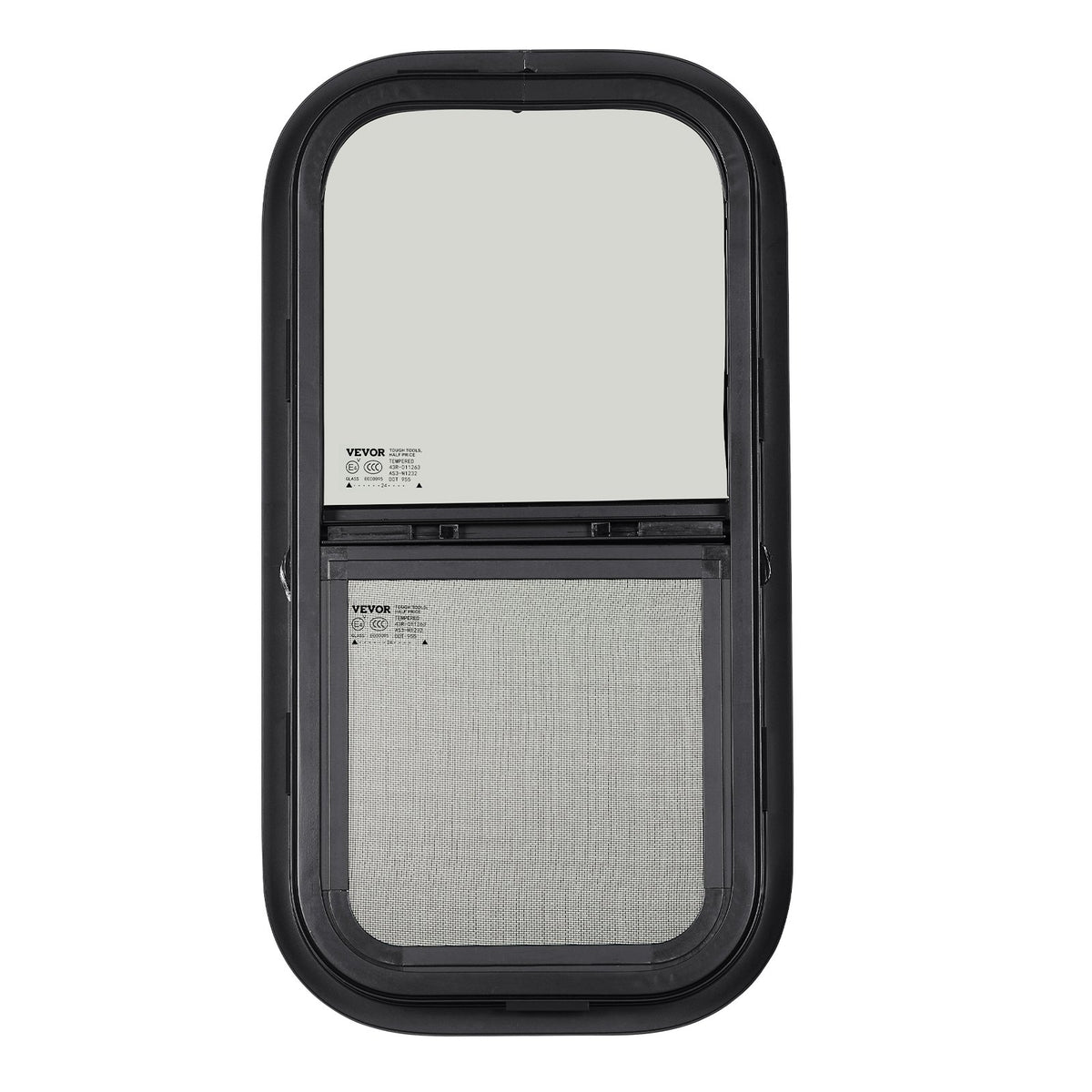 VEVOR Vertical RV Window, 12" W x 24" H Tinted Sliding RV Window with Net Screen & Trim Ring, Fit 15/16" - 1 3/4" Thickness Wall, RV Window Replacement for Teardrop Cargo Trailer Camper, DOT Approved - FCCCKSXTL3007LYWWV0 - view 10