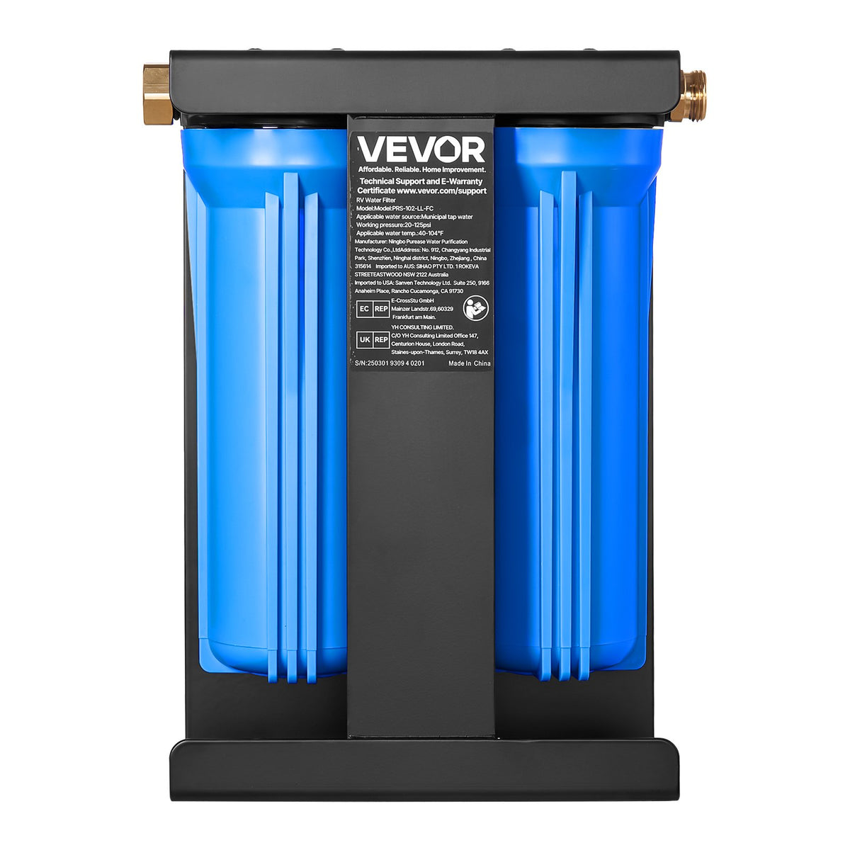 VEVOR RV Water Filtration System, 2-Cartridge Water Filter System for Campers, Remove Chlorine, Bad Tastes, Odors, and Most Contaminants, RV Filter with Bracket for RVs, Boats, Vans - FCLSQDDZZJSX12NOM001V0 - view 10
