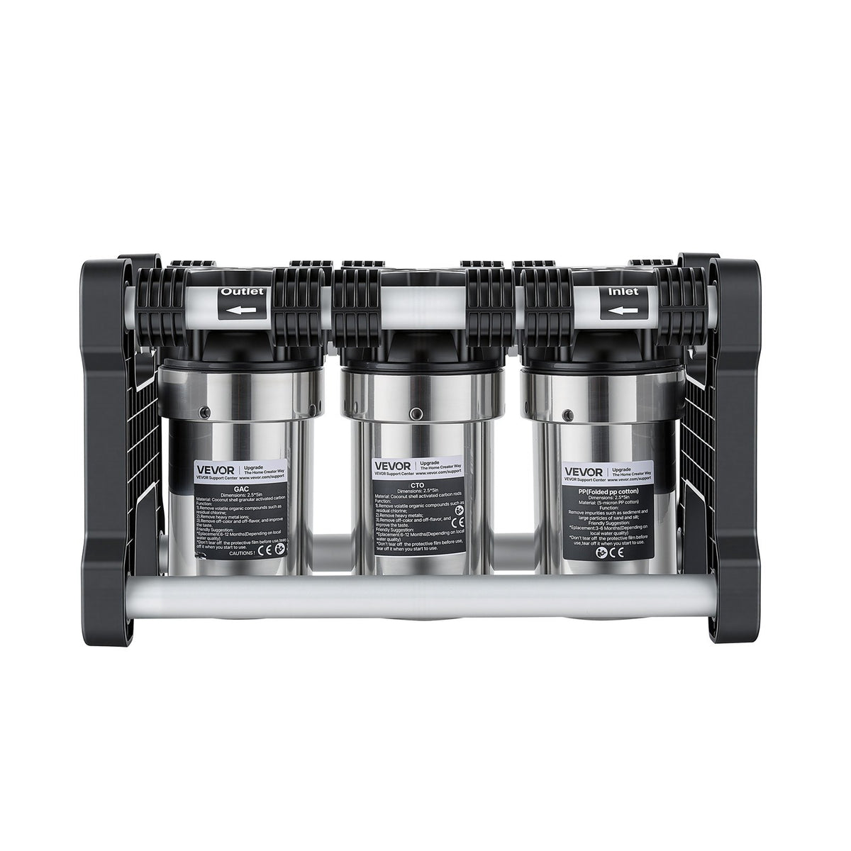 VEVOR RV Water Filter System, 5-Micron 3 Stage Premium RV Water Filtration System with Three Cartridges and 3/4" Fitting for RVs & Campers, Reduces Sediment, Chlorine, Heavy Metals, Odors and More - FCLSQSXDDZZJRD7HL001V0 - view 10