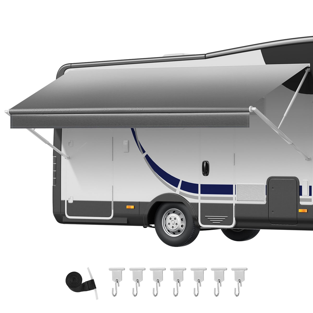 VEVOR RV Awning Fabric Replacement, 16' (Fabric 15'2") 18 oz Heavy-Duty Weatherproof Vinyl Camper Awning Replacement, UPF50+ Protection Waterproof Outdoor Canopy for RV, Motorhome, Trailer, Gray Fade - FCZYTHMLSP16MFMGO002V0 - view 10