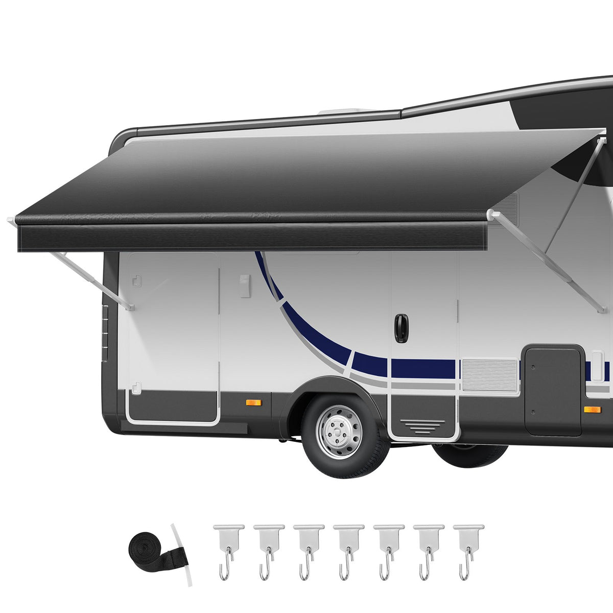 VEVOR RV Awning Fabric Replacement, 17' (Fabric 16'2") 18 oz Heavy-Duty Weatherproof Vinyl Camper Awning Replacement, UPF50+ Protection Waterproof Outdoor Canopy for RV, Motorhome, Trailer, Black Fade - FCZYTHMLSP17AJ4X1002V0 - view 10