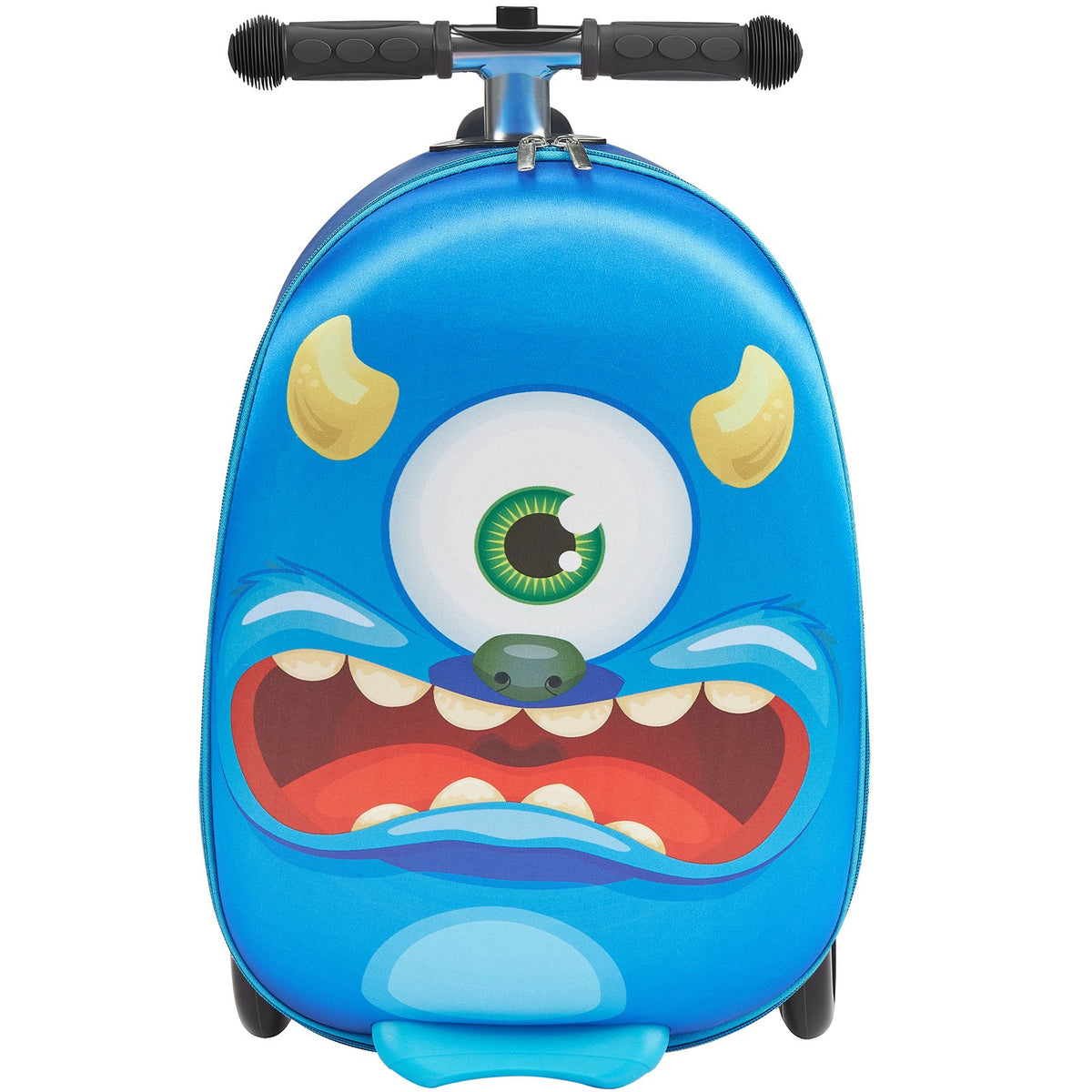 VEVOR Ride-on Luggage, 20 L Capacity, 20 Inches Kids Scooter Suitcase with Flash PU Wheels, Adjustable Handle & TPR Non-Slip Grip, Foldable & Lightweight Scooter Luggage for Kids Aged 5+, Blue - FDDQXXLX20INVRMNL001V0 - view 10
