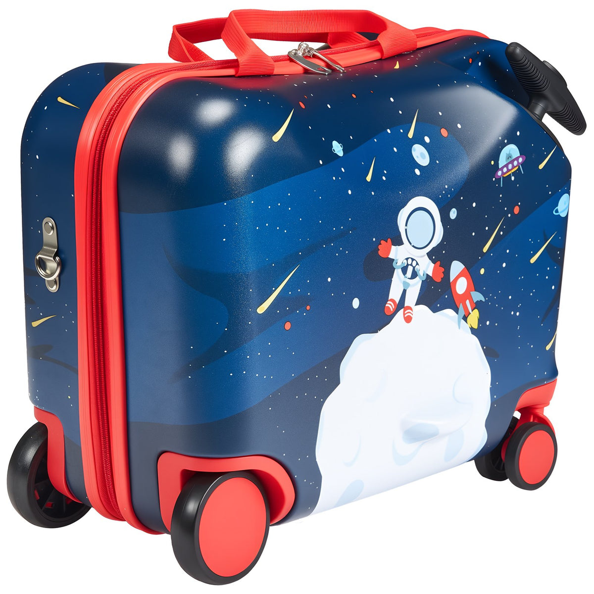 VEVOR Ride-on Luggage, 26 L Capacity, 18 Inches Tow Along Toddler Carry on Luggage with Wheels, Adjustable Shoulder Strap, Lightweight Kids Riding Suitcase for Boys & Girls Aged 3+, Blue & White - FDDQXXLXXLK1Y8UF6001V0 - view 10