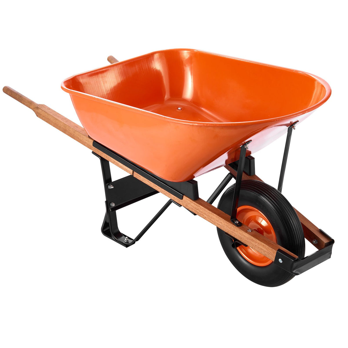 VEVOR Wheelbarrow Cart, 6 Cu. Ft. Load & 330 lbs Capacity, One Wheel Garden Dump Cart Wheel Barrow with Metal Handle & 16" Wide Track Wheels, Easy Loading Utility Yard Cart & Wagons for Lawn Farm - FDL2LHYTC1JL101ICV0 - view 10