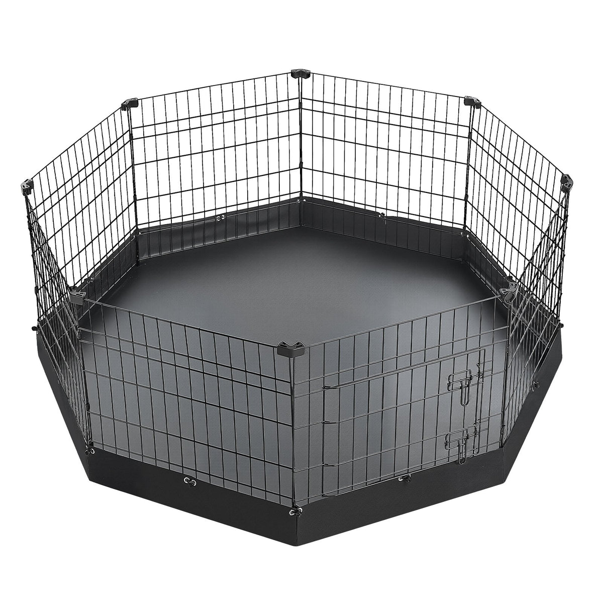 VEVOR Dog Playpen 24 Inch 8 Panels Heavy Duty Exercise Pen with Bottom Pad, Indoor Foldable Metal Pet Fence with Door, Puppy Crate Kennel, Pet Playpen for Dogs, Cats, and Other Small Animals, Black - FGCWWL24INCH5KBWX001V0 - view 10