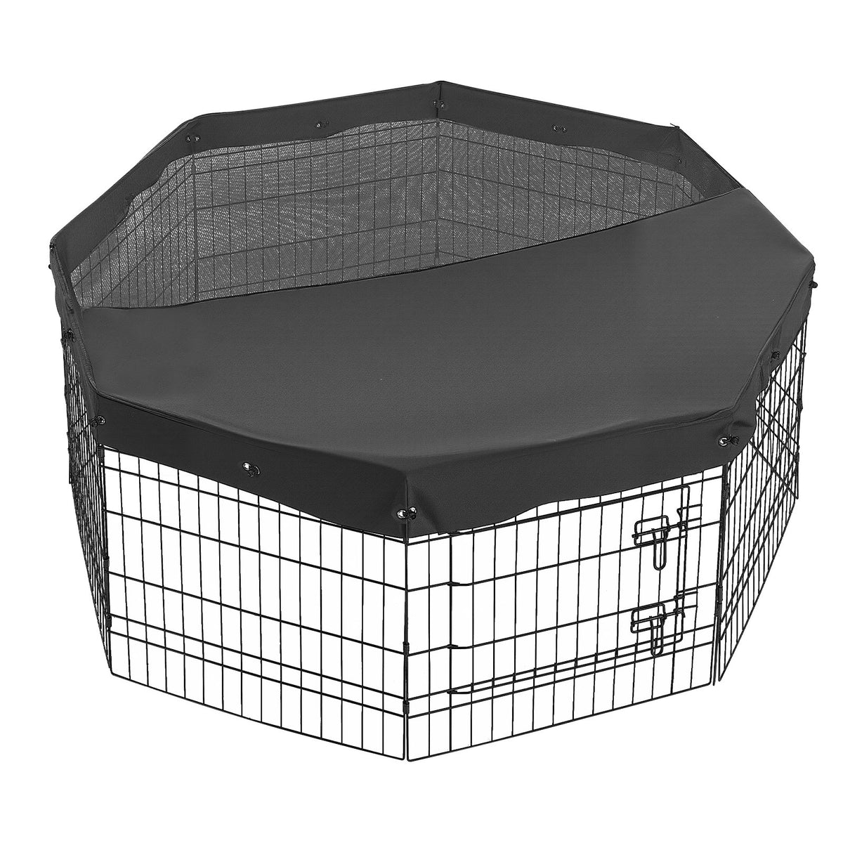 VEVOR Dog Playpen 24 Inch 8 Panels Foldable Exercise Pen with Top Cover, Indoor Metal Pet Fence with Door, Heavy Duty Puppy Crate Kennel, Pet Playpen for Dogs, Cats, and Other Small Animals, Black - FGCWWL24INCHF7VHP001V0 - view 10