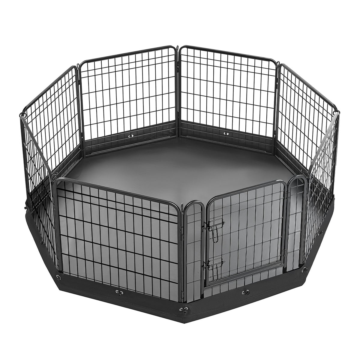 VEVOR Dog Playpen 24 Inch 8 Panels Foldable Exercise Pen with Bottom Pad, Indoor Metal Pet Fence with Door, Heavy Duty Puppy Crate Kennel, Pet Playpen for Dogs, Cats, and Other Small Animals, Black - FGCWWL24INCHQTAPA001V0 - view 10