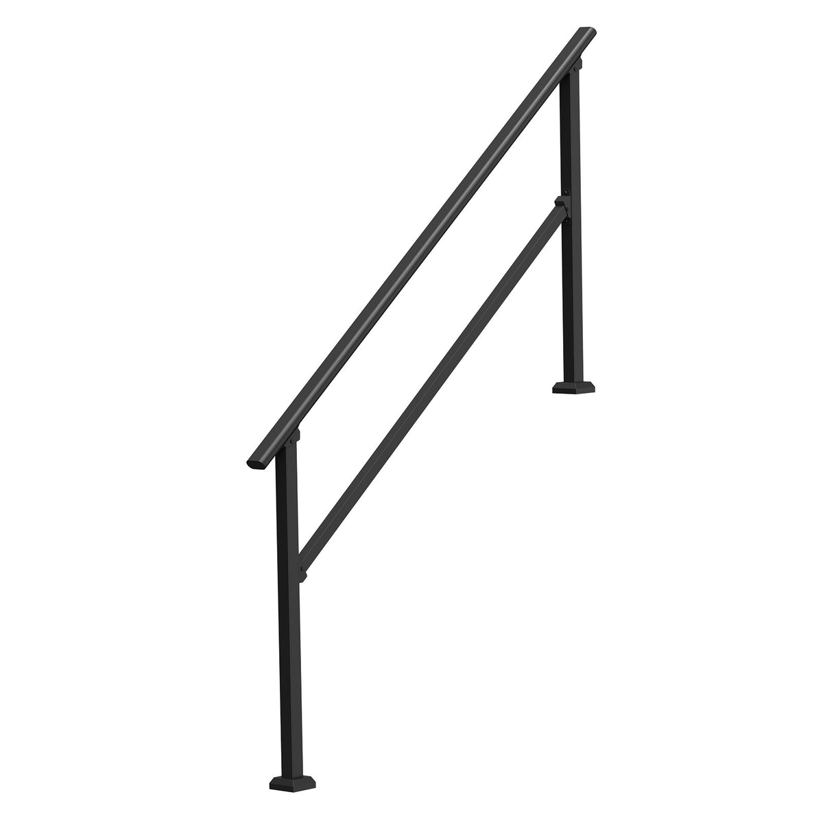 VEVOR Handrails for Outdoor Steps, 5 Step Stair Hand Rail Kit, Transitional Carbon Steel Railings with Installation Kit, Stair Rails for Seniors, Concrete Steps & Porch & Deck, Black Square Tube - FGDHGZLSLZFSXI0DBV0 - view 10