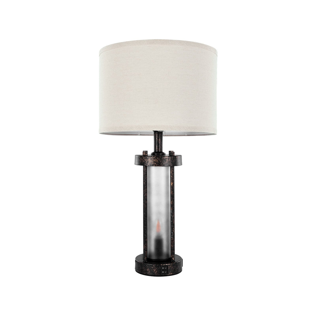 VEVOR Table Lamps Set of 2, Dimmable Farmhouse Bedside Nightstand Lamps, Vintage Lamp with LED Bulb and Linen Shades, Bedside Lamp with USB C+A Ports & AC Outlet, for Living Room, Bedroom & Office - FGDZDUSBKCTDTR6YT001V1 - view 10
