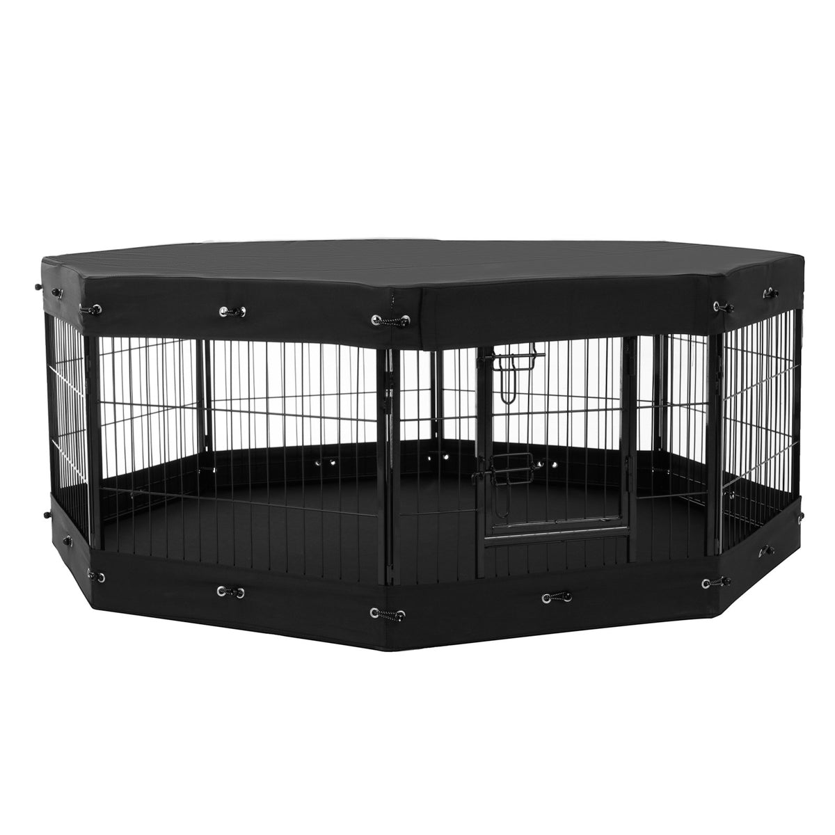 VEVOR Dog Playpen, 8 Pcs 24 x 24 in Panels Foldable Metal Pet Exercise Pen, Dog Fence Indoor and Outdoor Pen with Door, Storage Bag, Top Cover and Bottom Pad, for Dogs, Cats and Other Small Animals - FGYDCWWLCTSDGAIYMV0 - view 10