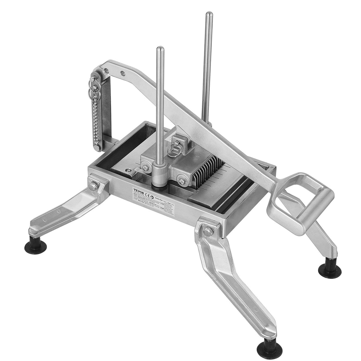 VEVOR Commercial Vegetable Slicer, 3/8" and 3/16" Tomato Slicer, Stainless Steel and Aluminum Alloy Vegetable Cutter Slicer, Manual Tomato Slicer with Non-slip Feet, for Tomatoes, Potatoes, Onions - FQQPJLS38316TDQZAV0 - view 10
