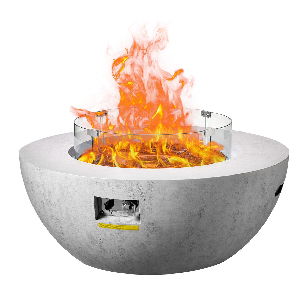 VEVOR Propane Fire Pit, Outdoor Concrete Gas Fire Pit, 39 in Tabletop with Lava Rocks, Lid,Rain Cover,Adjust Flame Height Camping Firepit for Heating, Lighting, 50000 BTU - FSNRQHK42YCY8GDSKV9 - view 10