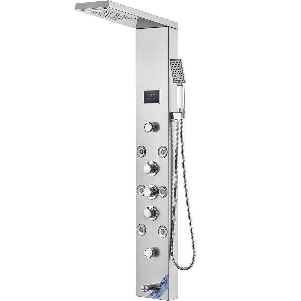 VEVOR Shower Panel System, 6 Shower Modes, LED & Screen Hydroelectricity Shower Panel Tower, Rainfall, Waterfall, 8 Massage Jets, Tub Spout, Handheld Shower, Stainless Steel Wall-Mounted Shower Set - FTYS6CS2MSDPKUG3WV9 - view 10