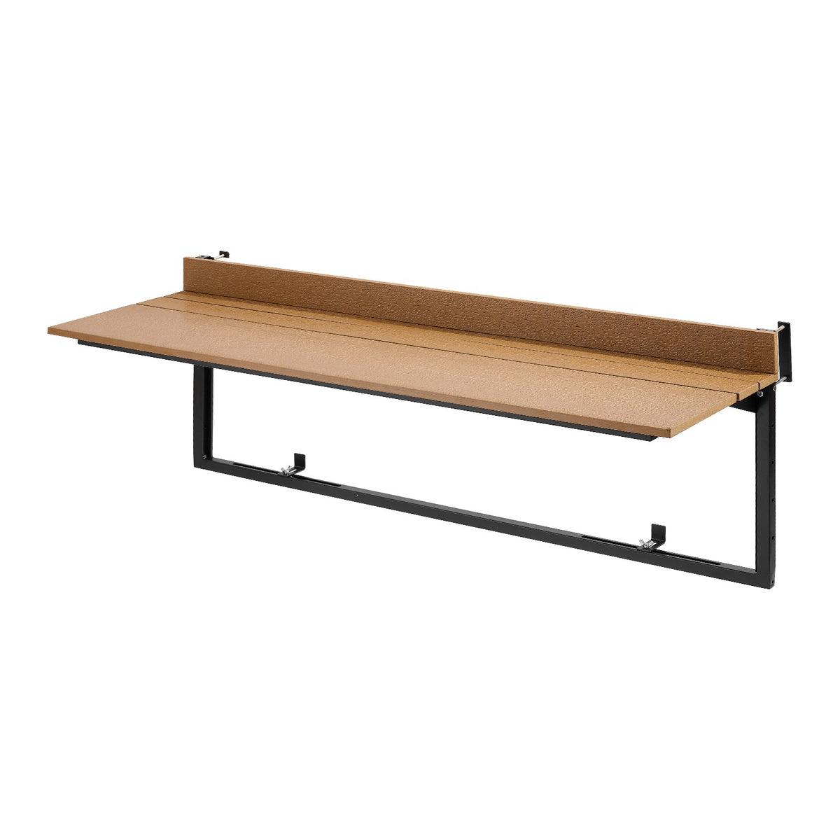 VEVOR Balcony Hanging Table 47.2" x 14.6" 60 lbs Folding Railing Bar Table, for Outdoor Patio Garden Deck Use, Fits 1.4"-2.4" Rails, 5-Level Adjustable Height, Durable Wood-Plastic Composite Material - FXGZSM15INCHG96Z1001V0 - view 10