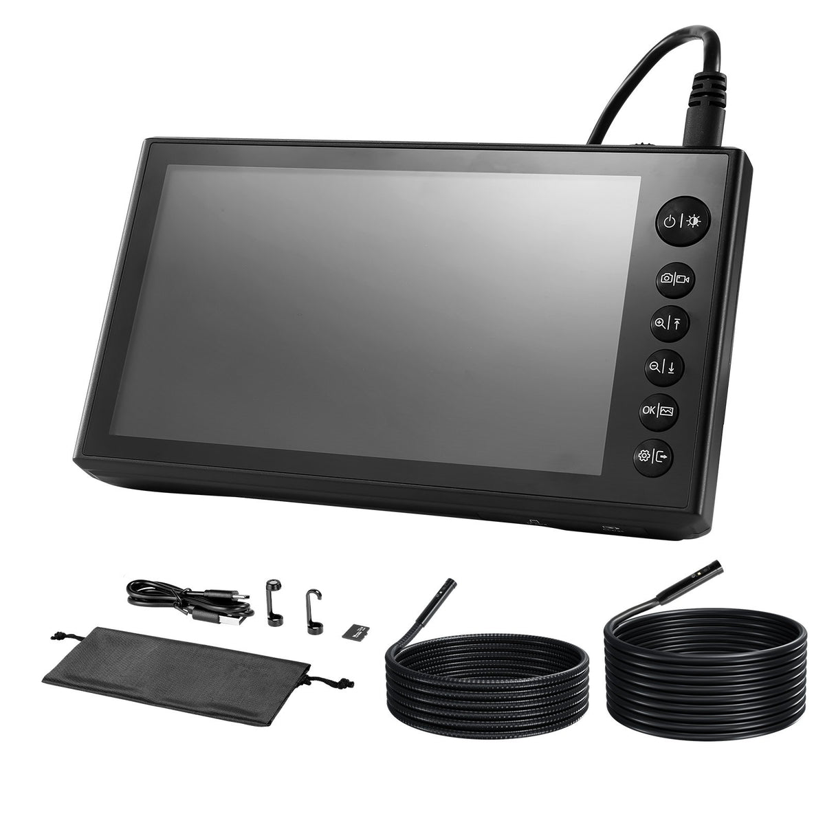 VEVOR Triple Lens Endoscope with Dual-Cable Setup, Industrial Borescope with Light, 7" HD IPS Spilt-Screen, 8 + 2 LEDs, 8X Zoom, IP67 Waterproof Snake Camera for Auto, Plumbing (16.4FT + 9.8FT Cables) - FXKQXNKJ7INCV1MTD001V9 - view 10