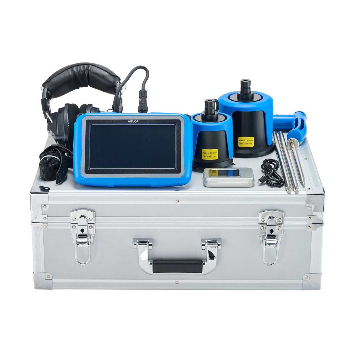 VEVOR Pipe Water Leak Detector for Outdoors, 1Hz-10000Hz, 7" Touchscreen Leakage Detection Locator for 16.4FT (5m) Underground Plumbing - with Medium & Large Sensor, 3 Listening Rods, Headphone & Case - GDLSJCDWQGDLTJHH3001V9 - view 10