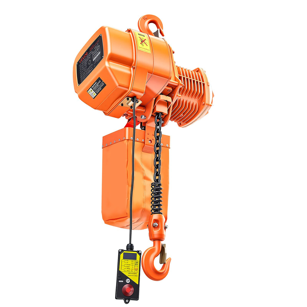 VEVOR 4400 lbs Electric Chain Hoist, 20 ft Lifting Height, Three-Phase Overhead Crane with 328 ft Wireless Remote Control, Single G100 Chain Electric Lift Hoist for Factories, Warehouses, Garages - GDSDDHLHLJCKTHQ8Y001V8 - view 10