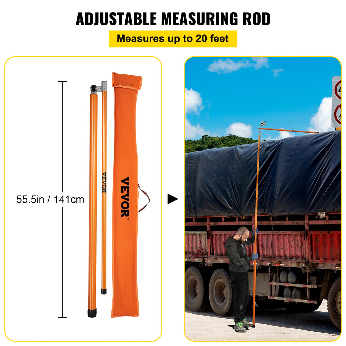 VEVOR Height Measuring Stick - Select Your Configuration - GDSSCLGBD20FT81GGV0 - view 3