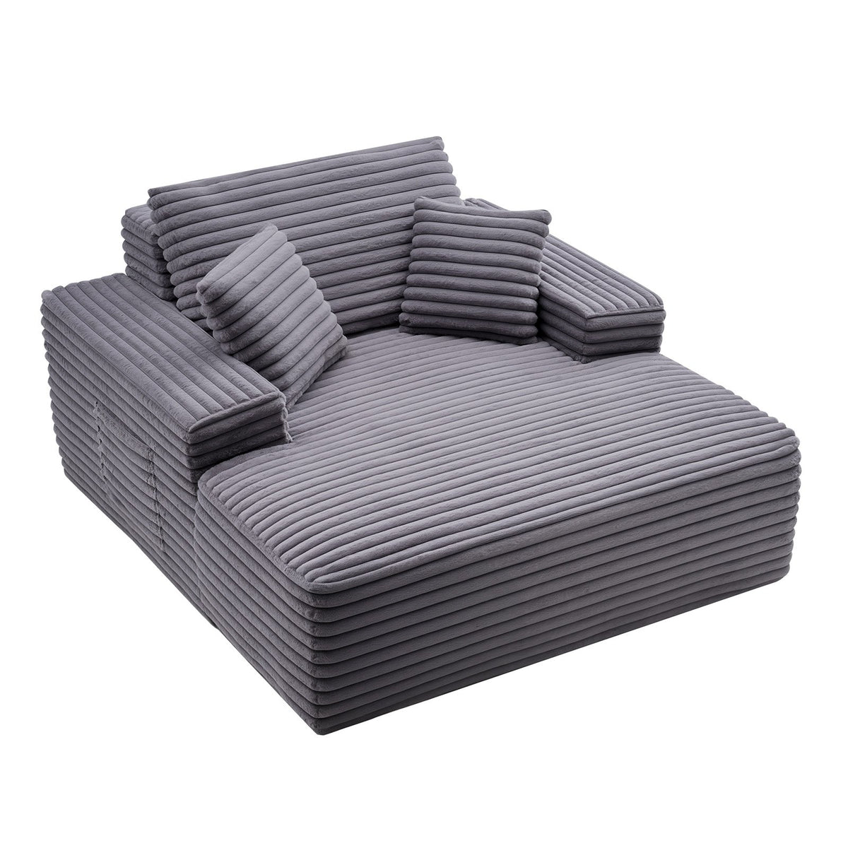 VEVOR Chaise Lounge Chair, 48 in Boneless Chaise Lounge Indoor, Modern Upholstered Oversized Reading Chair with Throw Pillows & Armrests, Sofa Couch Deep Seat Sleeper for Living Room, Bedroom, Balcony - GDSTYXDFYTSQYE335001V0 - view 10