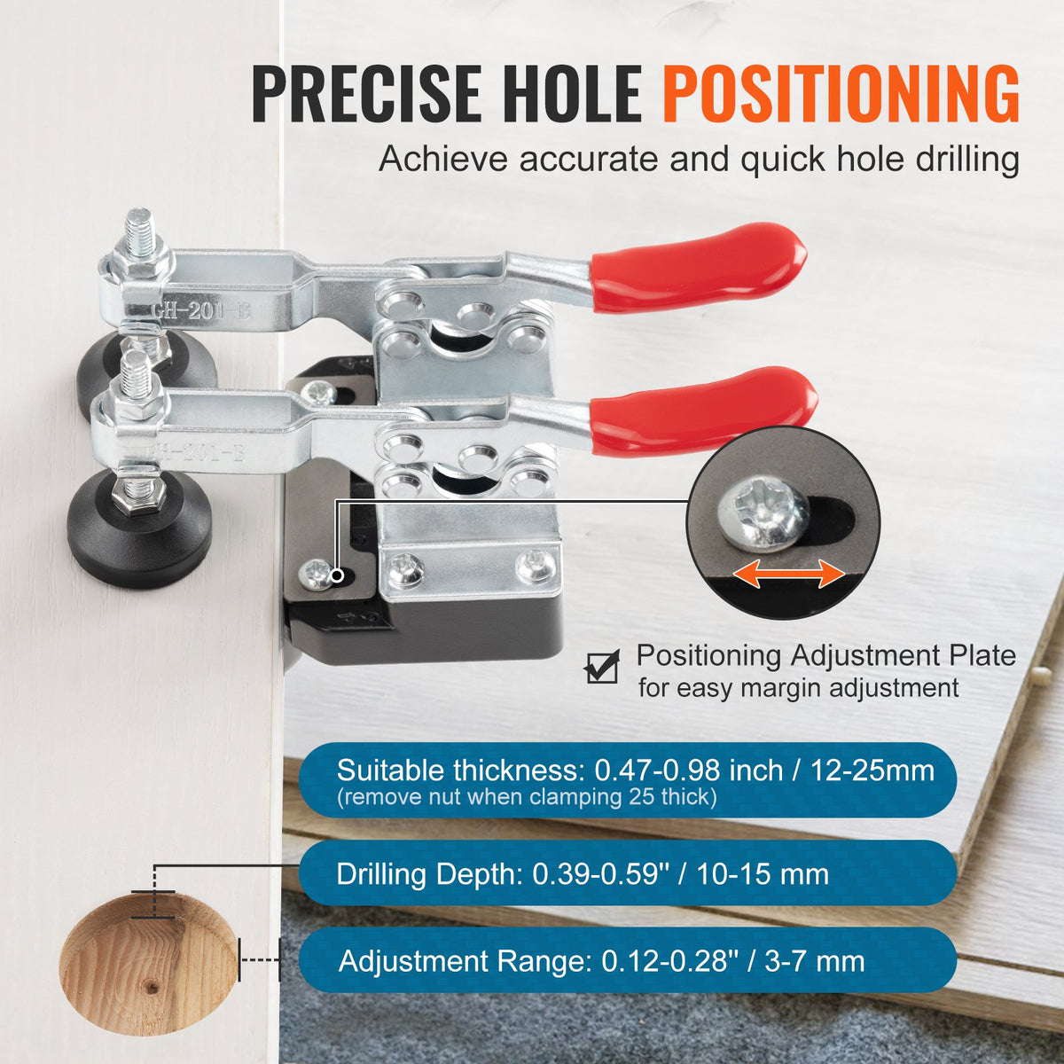 VEVOR Hinge Jig Drilling Hole - Select Your Configuration - JLDWKKQTS35MMM9D7V0 - view 3